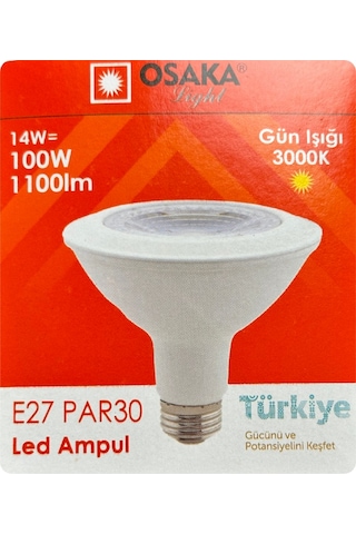 5 Adet Osaka 14w 100w Sarı Işık 3000k E27 Duylu Kalın Duy Led Par30 Ampul