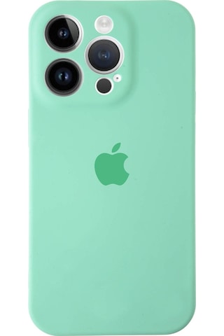 Apple Uyumlu iPhone 14 Pro Max Kılıf Logolu Kamera Korumalı Altı Kapalı İçi Kadife Lansman Kapak - Açık Mavi