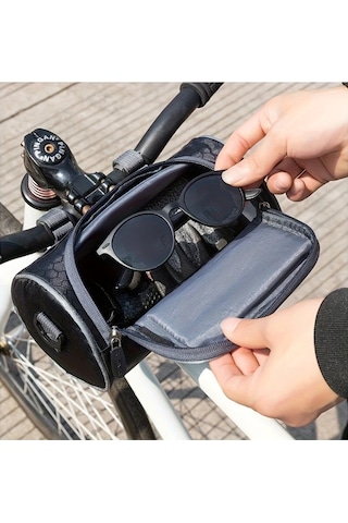 Willowhaven 1pc Siyah Yüksek Kalite Bisiklet Gidon Çantası - Ayarlanabilir Esnek Kayış Dayanıklı Motor Ve Bisiklet Ön Montaj Depolama Poşu Haki