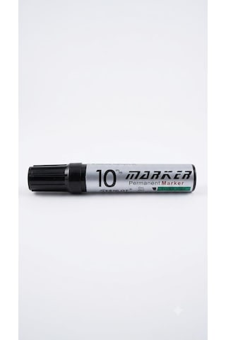 Fenlot Jumbo Permanent Marker Kalem Seti 6'lı 4 Siyah, 2 Mavi - 10 Mm Geniş Kesik Uçlu Kalıcı Markör Kalem