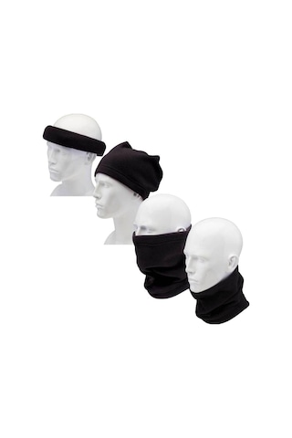 Bawcompany Çok Amaçlı Kışlık Bay Polar Boyunluk Bere Şapka Siyah