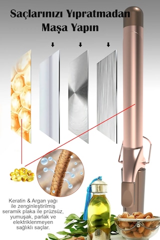 Hairens Hrs-730 Seramik Uzun Saç Maşası 32 Mm.