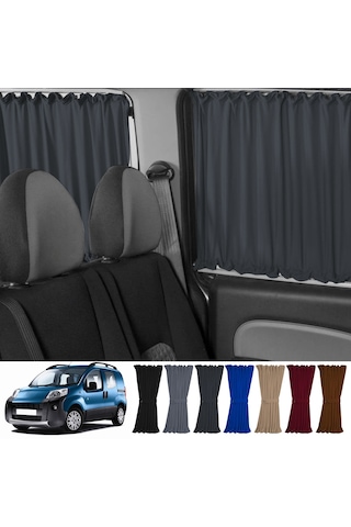 Pandami Peugeot Bipper 2008-2014 Uyumlu Füme Raylı Oto Perde Takımı