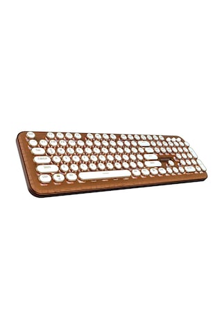 Geezer G9 Retro Mekanik Klavye 3 Modlu Bluetooth + 2.4g + Kablolu Işıklı 104 Tuş Altın