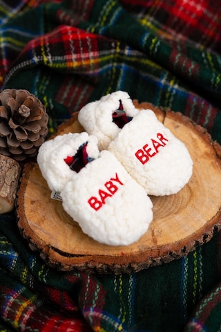Mama Ve Baby Bear Kürklü Anne Terlik Ve Bebek Panduf Terlik Ve Panduf Ayrı Satılmaktadır Ekru