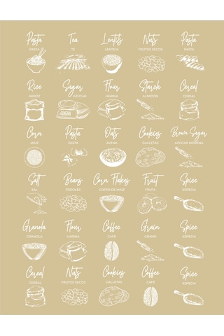 Vienev 18li Set Luna Kaşıklı Baharatlık Beyaz Etiketli Şeffaf