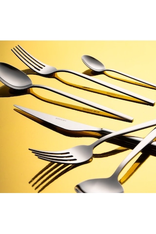 Emsan Evelyn 72 Parça Lüks Kutulu Çatal Kaşık Bıçak Takımı Platin