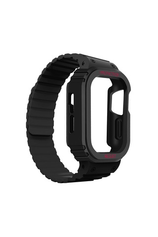 Apple Watch Series 10 / 11 Kılıf 42mm Silikon Kordon Kd-142 Airbag Tasarımlı Kasa Koruyuculu