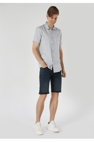 Colin's Colins Regular Fit Shirt Neck Çizgili Erkek Mavi Kısa Kol Gömlek Cl1061796 Q1.v1 Lbl Açik Mavi