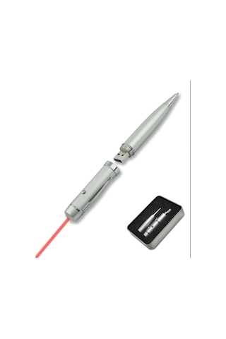 Lunatic Kl-1 Sunum Kalemi 16 Gb Usb Bellek Özellikli Metal Kutulu Kırmızı Lazerli, Led Işıklı Pointer Kalemi İş