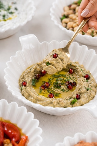 Porsima 6'lı Beyaz Porselen Kulplu Kase Seti Çerez, Meze, Salata Ve Kahvaltılık Servis Kasesi 15cm