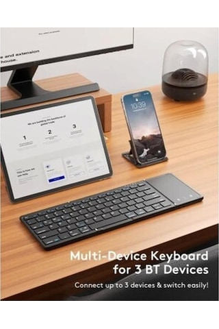 Samsers Touchpadli Katlanabilir Bluetooth Klavye Refined Black