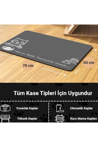 Matgo Pati Temizlik Vakti Evcil Hayvan Beslenme Matı Mama Paspası 50 x 70 CM