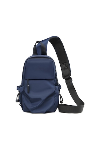 Erkekler İçin Şık Ve Fonksiyonel Su Geçirmez Naylon Çapraz Askılı Tek Omuz Çantası - Trend Göğüs Çantası Mavi