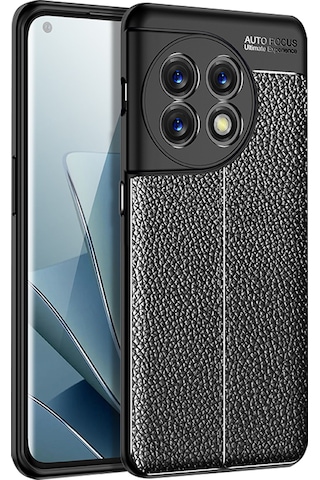 OnePlus 11 (Global) Leather Deri Efekt Silikon Kılıf - AL3337