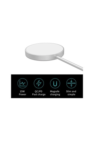 Maiyame Gümüş Manyetik Kablosuz Şarj Cihazı - 15w Hızlı Şarj, 5g Uyumluluk, Çoklu Güvenlik Koruma, Taşınabilir Tasarım