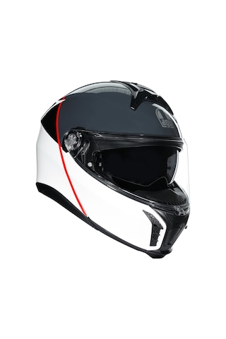 Agv Tourmodular Mlt Balance Çene Açılır Kask Beyaz Gri Kırmızı