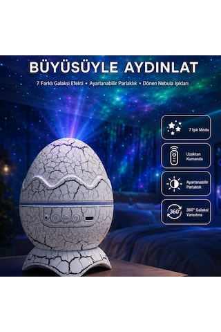 Gece Lambası Yumurta Işık Speaker Yeni Nesil Dinozor Yumurtası Görünümlü Renkli 98435297