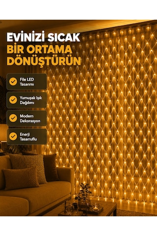 Lexroo Ağ Şeklinde Led File Işık Dekoratif Ortam Aydınlatma Bahçe