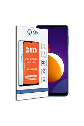 Samsung Galaxy M12 ile Uyumlu Tam Kaplayan 21D Temperli Ekran Koruyucu Cam