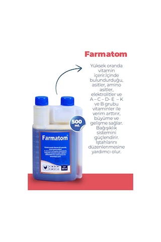 Munich Vet Farmatom Kanatlı Hayvanlar İçin Vitamin Desteği 500 ML