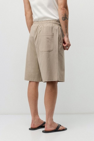 Vamos Basic Oversize Keten Şort Bej