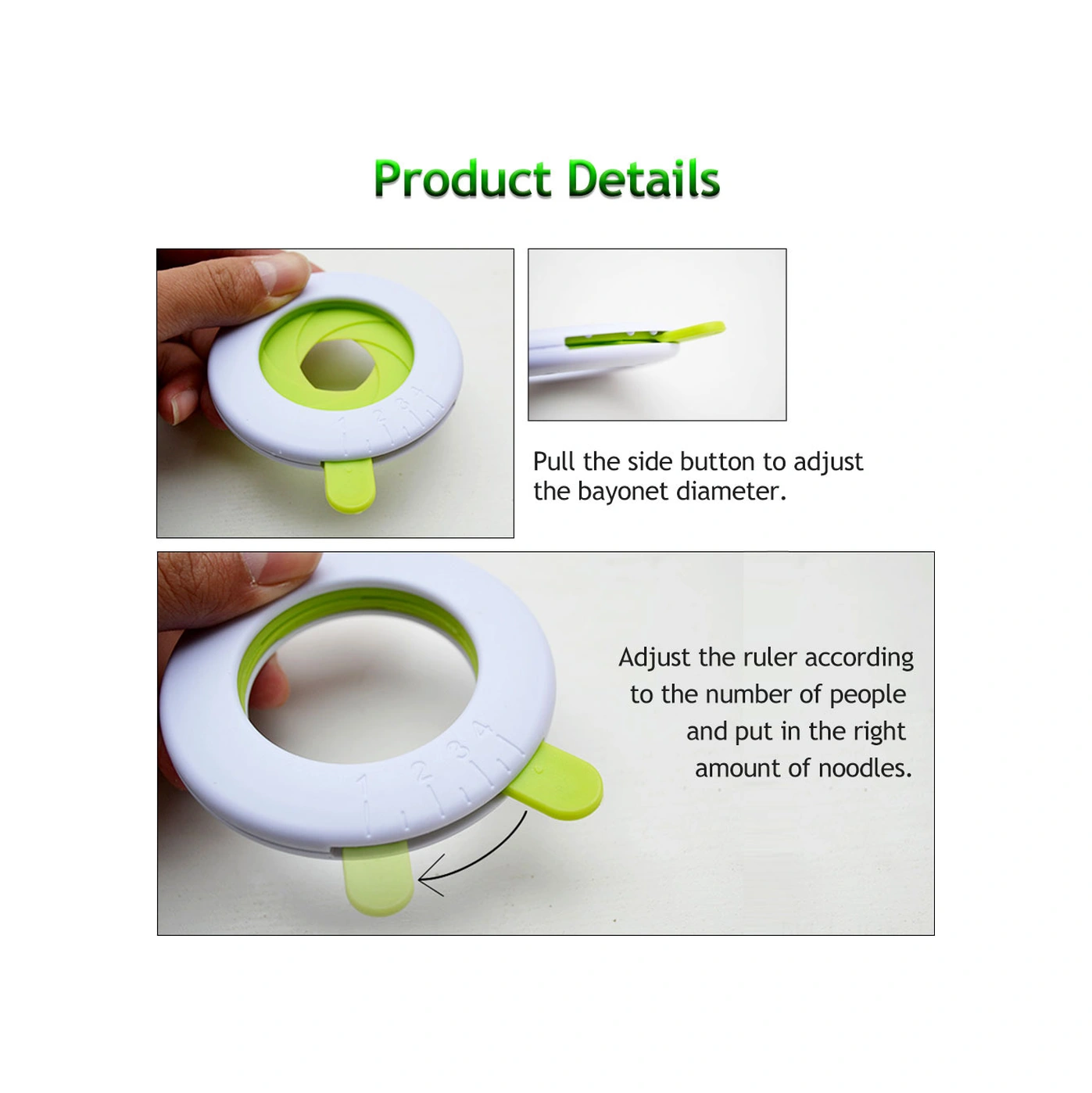 Youmex İçin Ayarlanabilir 1-4 Kişilik Pasta Miktar Ölçer, Çeşitli Makaron Ve Erişte Portyon Ölçme Aleti Yeşil