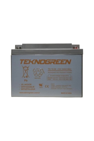 Teknogreen 24 Ah 12 Volt Akü Yatık Tip