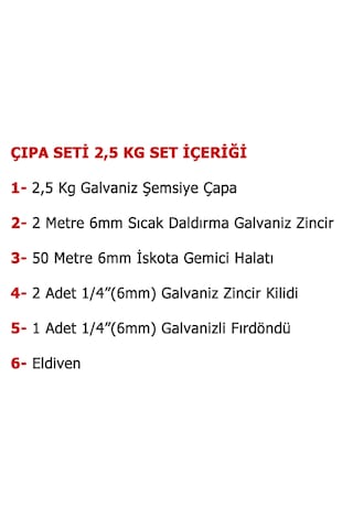 Tekne Ve Şişme Bot İçin Hazır Çapa Seti 2.5kg Şemsiye Çapalı