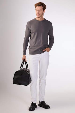 Dufy %100 Pamuk Bisiklet Yaka Düz Renk Slim Fit Erkek Triko Antrasit