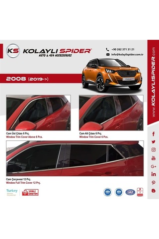 Peugeot 2008 Luxury Kapı Eşiği 4 Prç Krom 2017 ve Sonrası