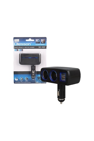 Olesson 1637 12-24v Çift Usb Girişli 120w 2'li Araç Çakmak Çoklayıcı