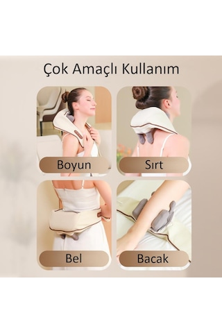 Valkyrie Şarjlı Isıtmalı Ovmalı Sırt Boyun Masaj Aleti İnsan Eli Yoğurma Hissi