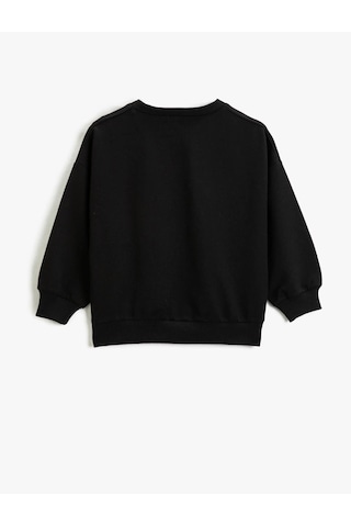 3SKG10104AK Koton Kız Çocuk Sweat SİYAH Siyah