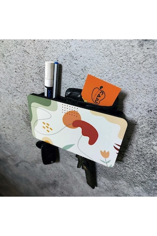 Cajuart Dekoratif Çizgisel Motifli Bölmeli Anahtarlık Duvar Askısı Dekor