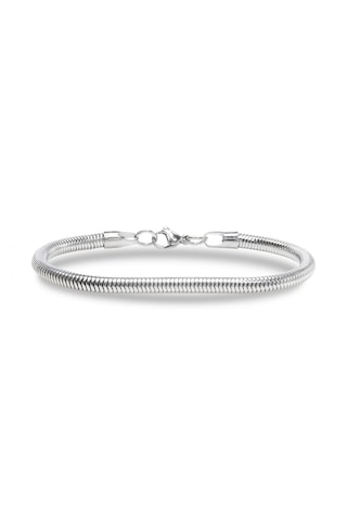 Erkek Spiral Örgü Çelik Zincir Bileklik 6mm 9263 Gümüş
