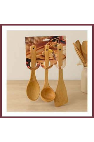 Storeşahin Bambu Ahşap Mutfak Servis Seti 3 Parça 27/27/32 Cm Shn0720
