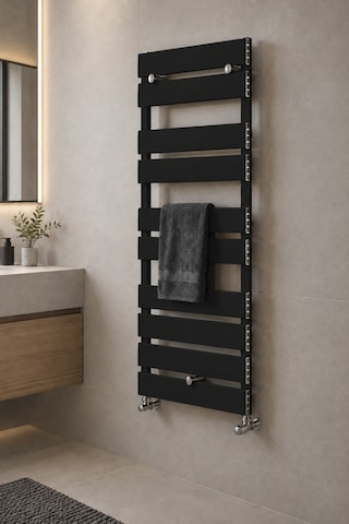 Hestia Bath Alüminyum Havlupan 490 X 1200 Siyah Renk Aks:460