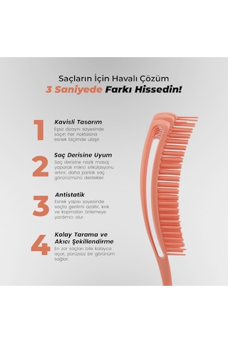 Airflex Multifonksiyonel Dolaşık Açıcı Saç Fırçası - Somon