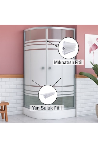 Ayrıntıshop Duşakabin - Cam Kabin Kapı Mıknatıslı Conta Set Takımı 4-6mm Şeffaf