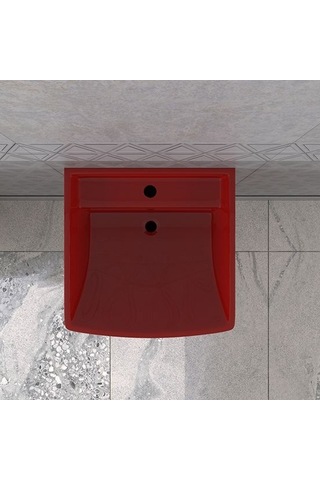 Lucco Loop 50 CM Asma Monoblok Lavabo Kırmızı