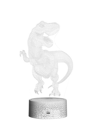 Ranyeek Dinozor 3d Led Gece Lambası - Renkli Işık, Dokunmatik Ve Uzaktan Kumanda, Usb Şarjlı, Akrilik Panel, Odalar İçin Stüdyo Atmosferi Diğer