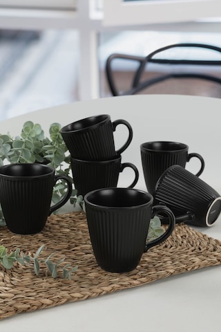 Keramika Mat Siyah Myra Kupa 10 Cm 6 Adet