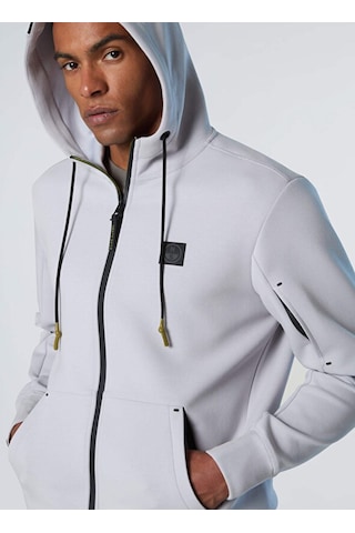 North Sails Gri Erkek Fermuarlı Regular Fit Logo Baskılı Sweatshirt Ns0000691097 Açık Gri