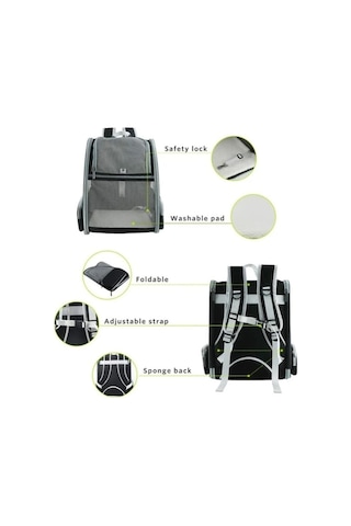 Dm Evcil Hayvanlar İçin 20 Kg Kapasiteli Taşınabilir Pet Sırt Çantası