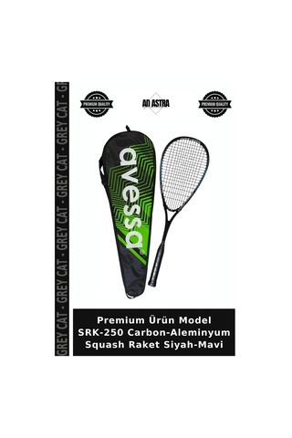 Premium Ürün Model Srk-250 Carbon-aleminyum Squash Raket Siyah-mavi Mavi - Siyah