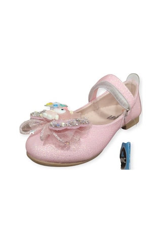 Minican Hy-506 Taşlı Fiyonk Detaylı Kız Çocuk Babet Pembe