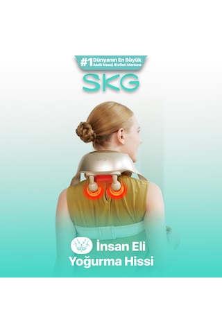 SKG H7 Ultra Boyun Ve Omuz Masaj Aleti, Yoğurmalı, Shiatsu Masaj Terapisi, Fototerapi, Termoterapi Beyaz