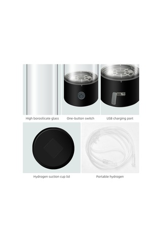 Springsun Taşınabilir Pem Spe Teknolojili 330ml Hidrojen Suyu Üretici Şişe - Ev & Seyahat İçin Siyah