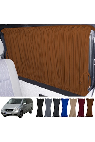 Pandami Mercedes Vito W639 5 Cam 2003-2014 Uyumlu Taba Raylı Oto Perde Takımı